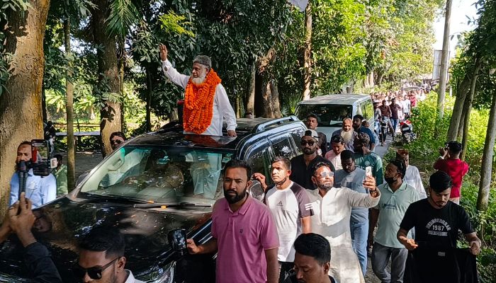 চাঁদপুর-২ আসনে বিএনপি মনোনীত প্রার্থী ড. জালাল উদ্দিনের নির্বাচনি প্রচারণা