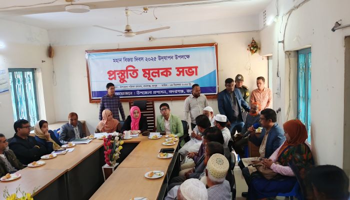 মহান বিজয় দিবস উদযাপন উপলক্ষে প্রস্তুতিমূলক সভা