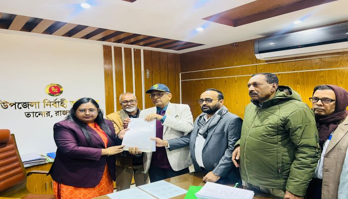 রাজশাহী-১ আসনে বিএনপি প্রার্থী শরীফ উদ্দীনের মনোনয়নপত্র দাখিল