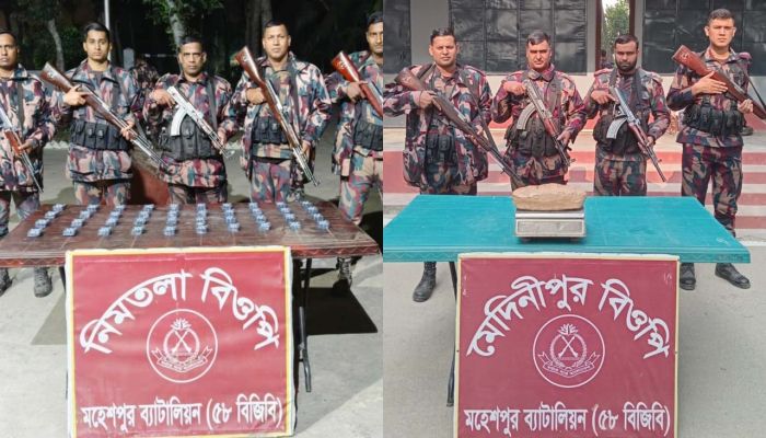 মহেশপুরে বিজিবি’র পৃথক অভিযান: বিপুল পরিমাণ ভায়াগ্রা ও গাঁজা উদ্ধার