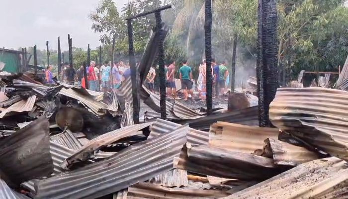 ভোর রাতে আগুনে পুড়ল ১৩টি দোকানপাট